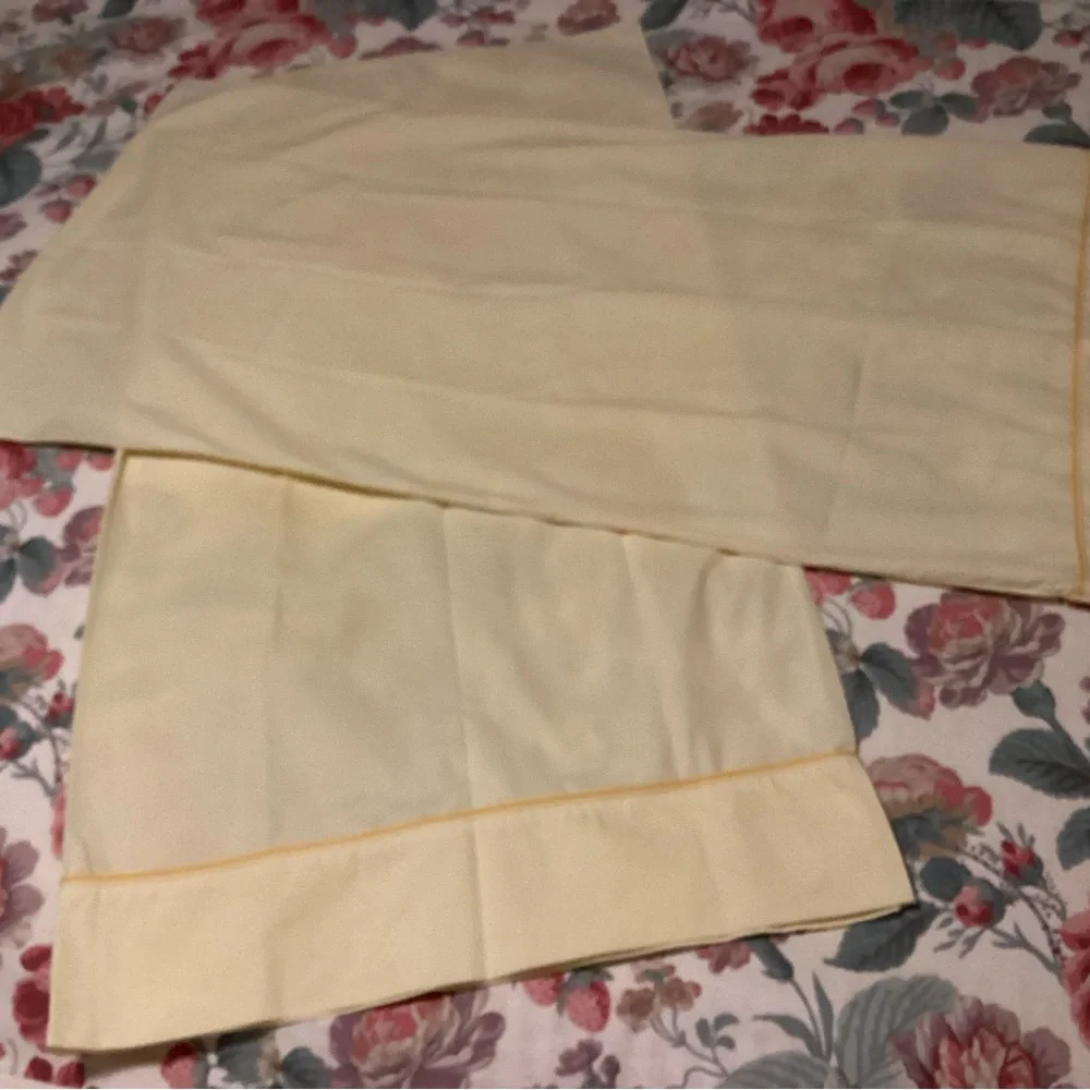 Vintage pair of  King size Yellow pillow cases